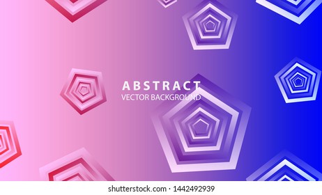 Abstract colorful Pentagon background with gradient color - vector