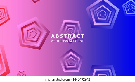 Abstract colorful Pentagon background with gradient color - vector