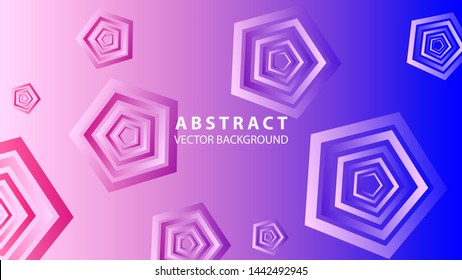 Abstract colorful Pentagon background with gradient color - vector