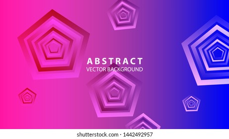 Abstract colorful Pentagon background with gradient color - vector