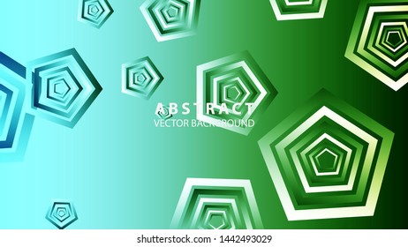 Abstract colorful Pentagon background with gradient color - vector