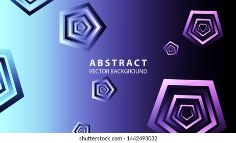 Abstract colorful Pentagon background with gradient color - vector