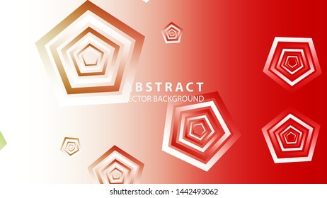 Abstract colorful Pentagon background with gradient color - vector