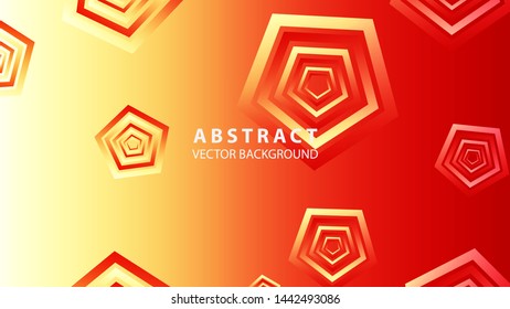 Abstract colorful Pentagon background with gradient color - vector
