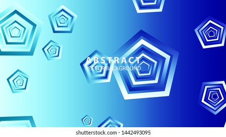 Abstract colorful Pentagon background with gradient color - vector