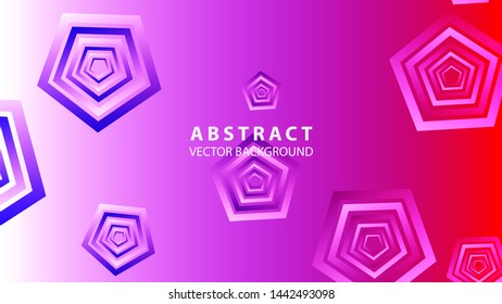 Abstract colorful Pentagon background with gradient color - vector