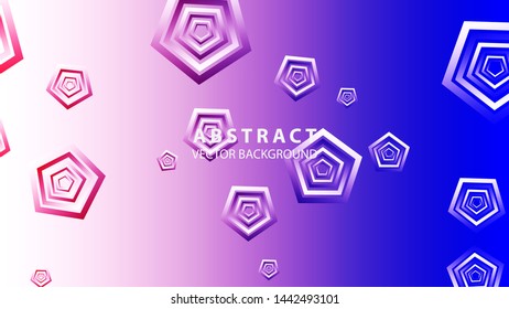 Abstract colorful Pentagon background with gradient color - vector
