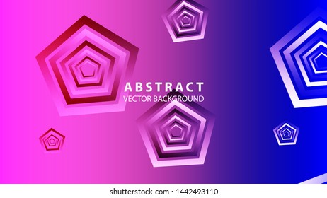 Abstract colorful Pentagon background with gradient color - vector