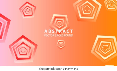 Abstract colorful Pentagon background with gradient color - vector