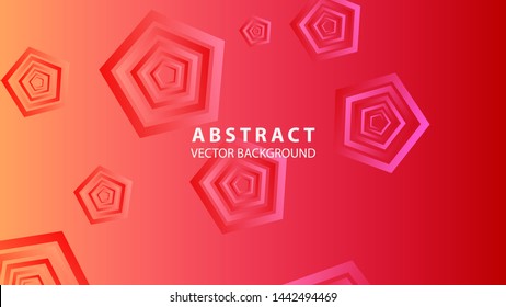 Abstract colorful Pentagon background with gradient color - vector