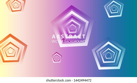 Abstract colorful Pentagon background with gradient color - vector