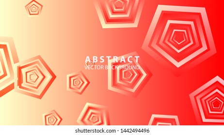 Abstract colorful Pentagon background with gradient color - vector