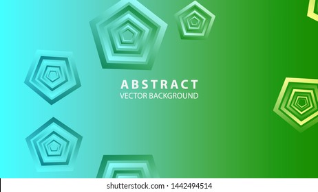 Abstract colorful Pentagon background with gradient color - vector