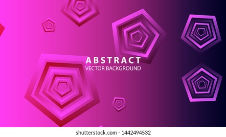 Abstract colorful Pentagon background with gradient color - vector