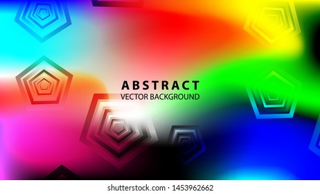 Abstract colorful Pentagon background with gradient color - vector