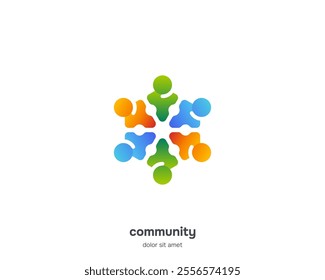 Abstract colorful people community logo