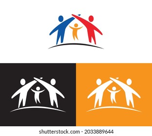 abstract colorful people global family day logo icon vector design