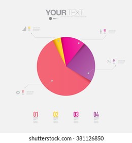 Abstract colorful percentage diagram design with simple background 
can be used for workflow layout, diagram, chart, pie, number options, presentation, web design. Eps 10 stock vector illustration