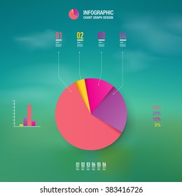 Abstract colorful percentage diagram design with beautiful background 
can be used for workflow layout, diagram, chart, pie, number options, presentation, web design. Eps 10 stock vector illustration