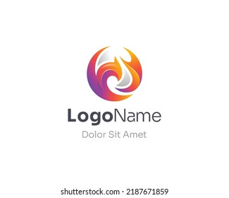 Gradiente del logotipo de phoenix colorido abstracto