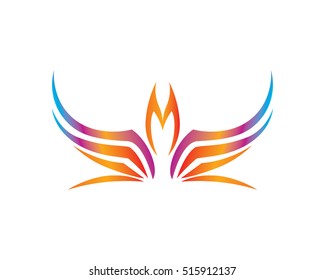 Abstract Colorful Phoenix Wings