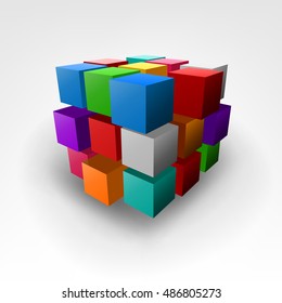 Abstract colorful piece of cube Vector Illustration