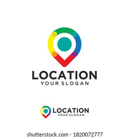 Abstract Colorful Pin Location Symbol Logo Icon Vector Template
