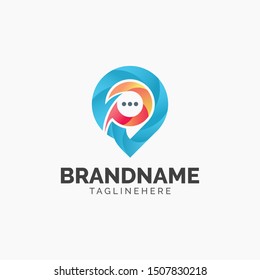 Abstract Colorful Pin Sign Symbol Logo Icon Template