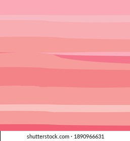 Abstract Colorful Pink Colors Paint Brush And Strokes,  Stripes Horizontal Pattern Background. Nice Pink Colors Brush Strokes And Hand Drawn With Horizontal Lines Pattern Background 