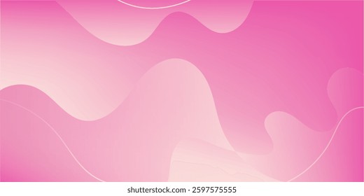 Abstract colorful pink curve background, pink beauty dynamic wallpaper with wave shapes. Template banner background for beauty products, sales, ads, pages, events, web, and others