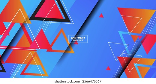 Abstract colorful pink and orange triangle pattern geometric design. Modern overlapping paper cut futuristic background illustration. Vector Eps10