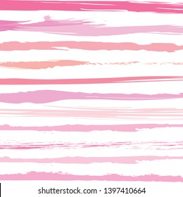 Abstract colorful pink paint brush and strokes horizontal lines pattern background