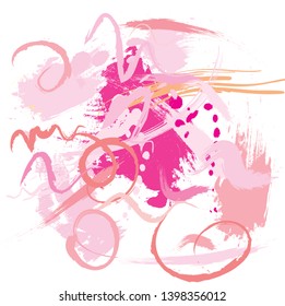 Abstract colorful pink paint brush and strokes, scribble lines pattern background. creative colorful nice brush strokes and hand drawn background. modern beautiful grunge and stripes background.