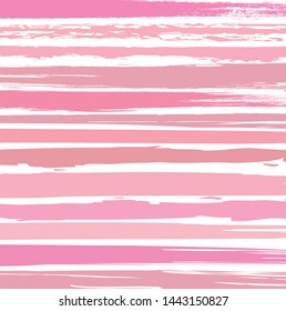 Abstract colorful pink paint brush and strokes with horizontal lines pattern background. creative colorful pink nice brush strokes and stripes pattern background