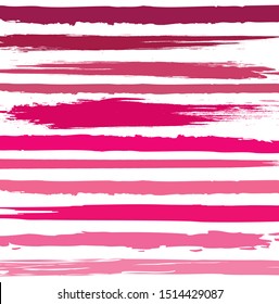 Abstract colorful pink paint brush and strokes, stripes with horizontal lines pattern background. creative pink nice hand drawn horizontal lines backdrop