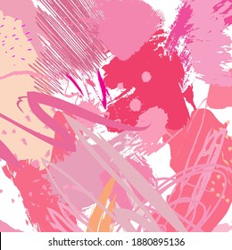 Abstract colorful pink paint brush and strokes, grunge texture background. colorful pink nice hand drawn and stain for your design