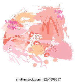 abstract colorful pink paintbrush and scribble texture background. creative colorful pink nice brush strokes and hand drawn for your design. vector illustration