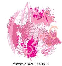abstract colorful pink paintbrush and scribble lines texture background. creative colorful pink nice brush strokes and hand drawn for your design. vector illustration