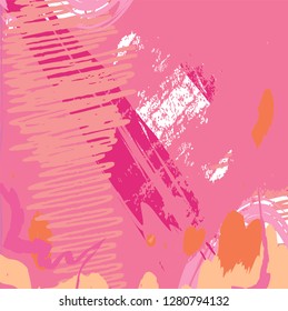 abstract colorful pink paintbrush and scribble lines texture background. creative colorful pink nice brush strokes and hand drawn for your design. vector illustration