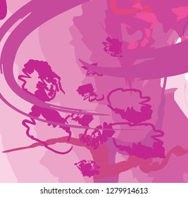 abstract colorful pink paintbrush texture background. creative colorful pink nice brush strokes for your design. vector illustration