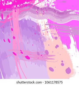 abstract colorful pink and purple paintbrush background. creative colorful brush strokes pattern. vector illustration