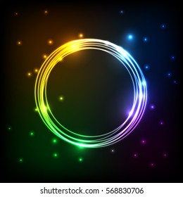 Abstract colorful plasma with circles background, stock vector