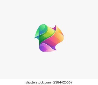 Abstract colorful play media logo