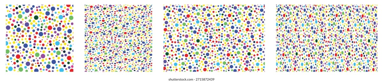Abstract Colorful Polka Dot Pattern Background with Multicolored Circles.