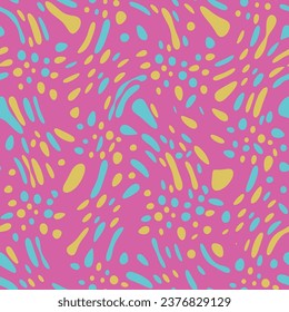 Abstract colorful polka dot seamless textile print pattern.