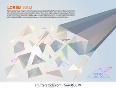 Abstract colorful polygon background with sample text