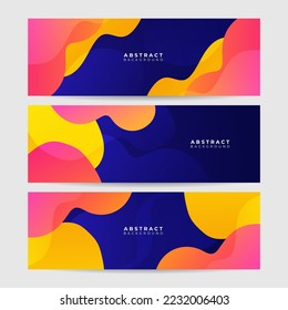 Abstract colorful polygon banner design template. Colorful tech web banner with geometric shapes backdrop and gradient colors. Vector graphic design banner pattern presentation background