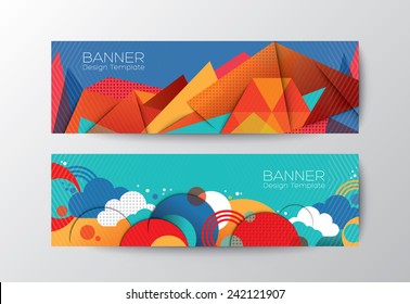 Abstract colorful polygon cloud banner design vector template