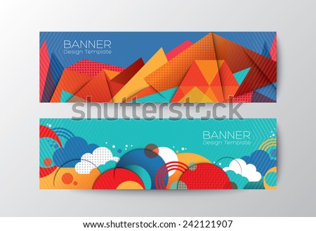 Abstract colorful polygon cloud banner design vector template