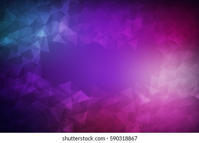 Abstract Colorful Polygon Pattern with Empty Space In Center.